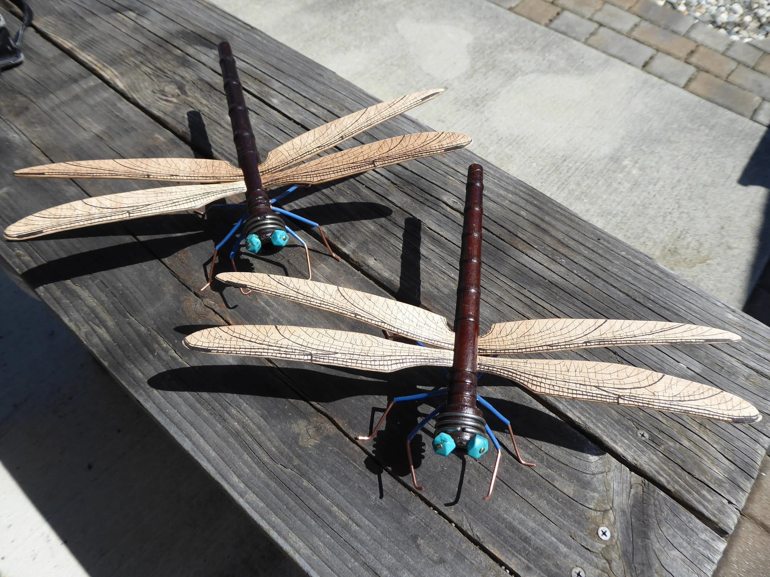 DRAGONFLY - antique thread spindle for the bodies
