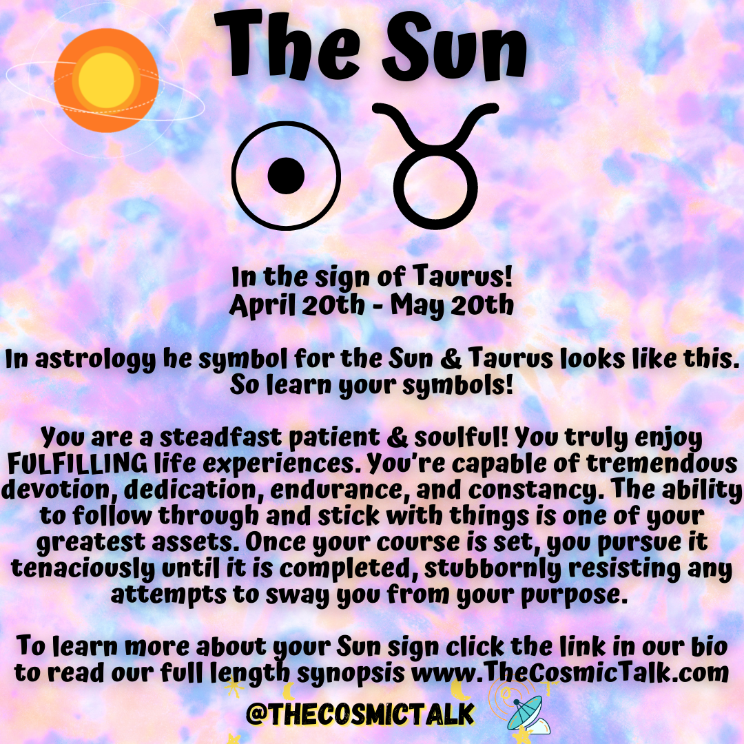 ☀️Sun In Taurus 🐂♉