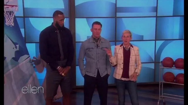 Taking shots &gt; making shots. @kingjames x @theellenshow x @channingtatum x @bornandbred is the Murderers&rsquo; Row of mini monster basketball.