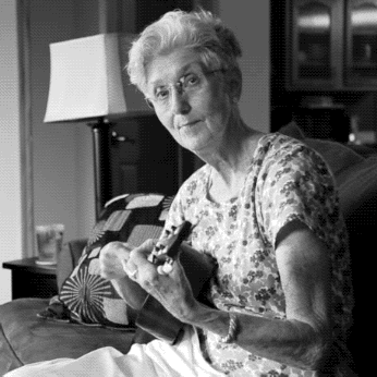 This is my Grandma Jeanne demonstrating mad ukelele skills. She was diagnosed with Alzheimer's disease in 2014. Jeanne is one of my most favorite stories and this project is for her. 