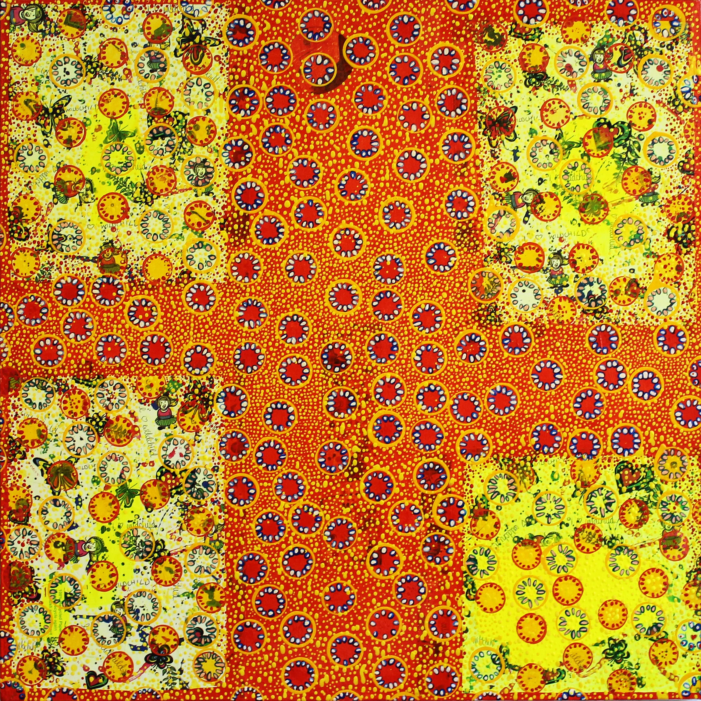 Wild Child mixed media on canvas 30 X 30" 2015