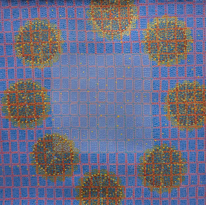 What Time Is It? mixed media on paper 20 x 20" 2015
