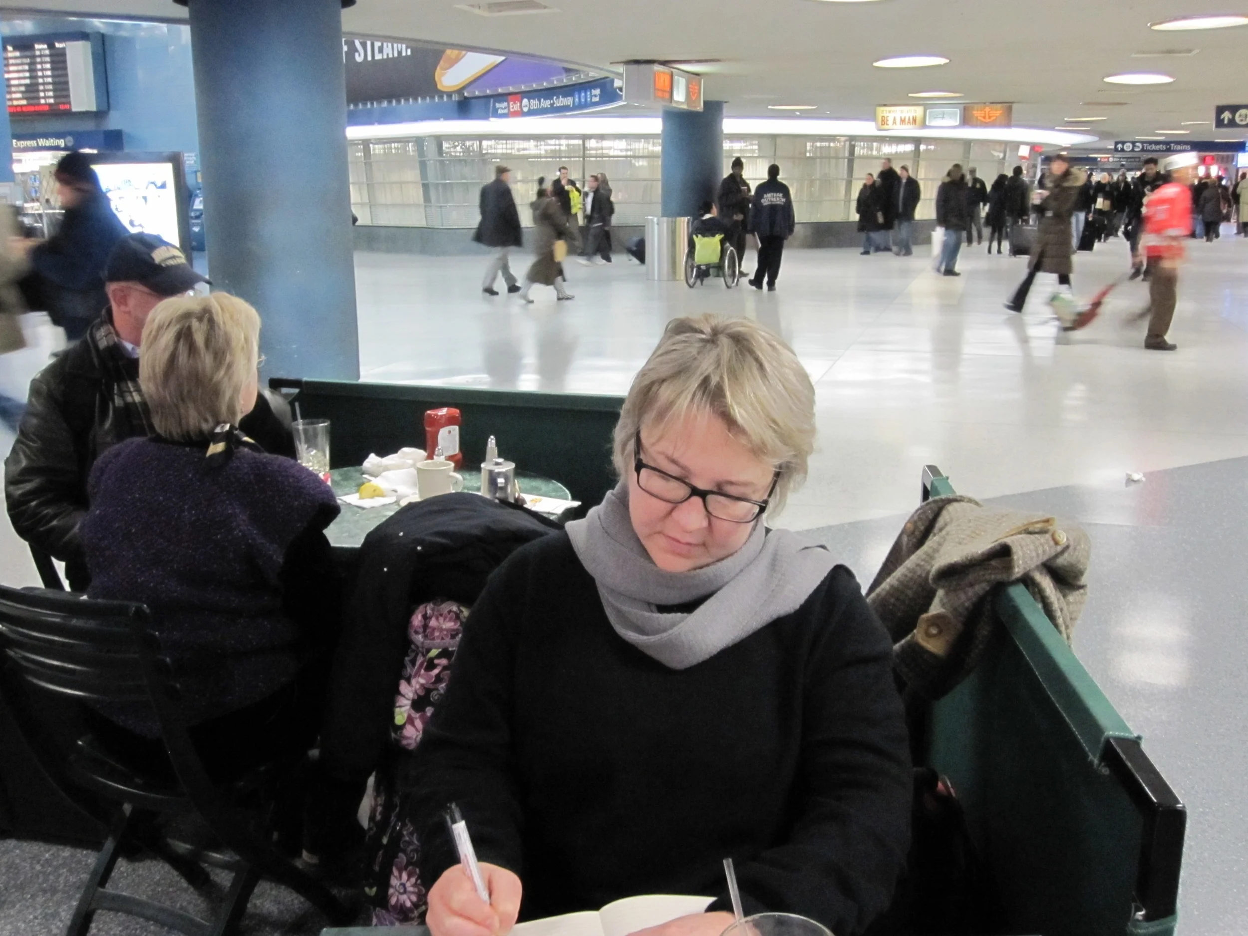 Writing at Penn Station