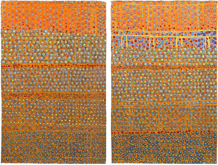 Two (diptych) mixed media on paper 11 x 14.5" 2010