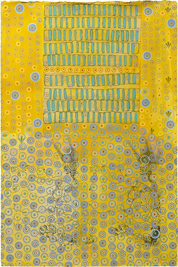 Double Hit mixed media on paper 22.5 x 15" 2009