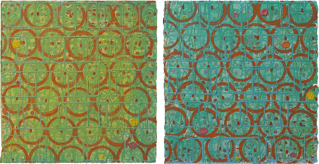 Twice Forgiven oil on two papers approx. 11.75 X 22.75" (total measurement with .5" apart) 2009