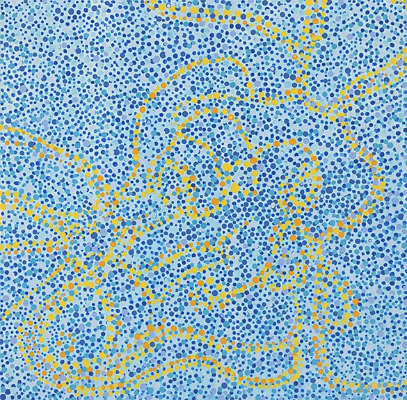 Counting 9 acrylic on paper 8.5 x 8.5" 2013