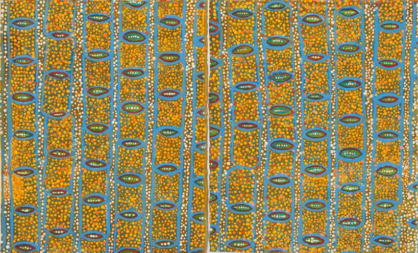 Tsk Tsk (diptych) acrylic on paper twp papers almost touching 10 x 16.5" 2012