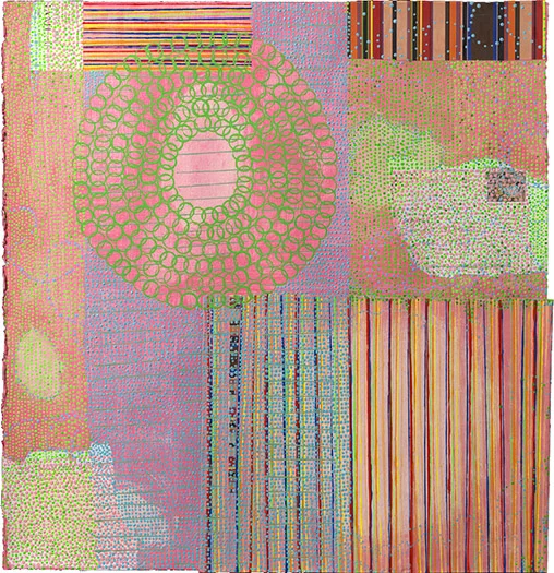 Snail Mail mixed media on paper 20 x 19.5" 2010