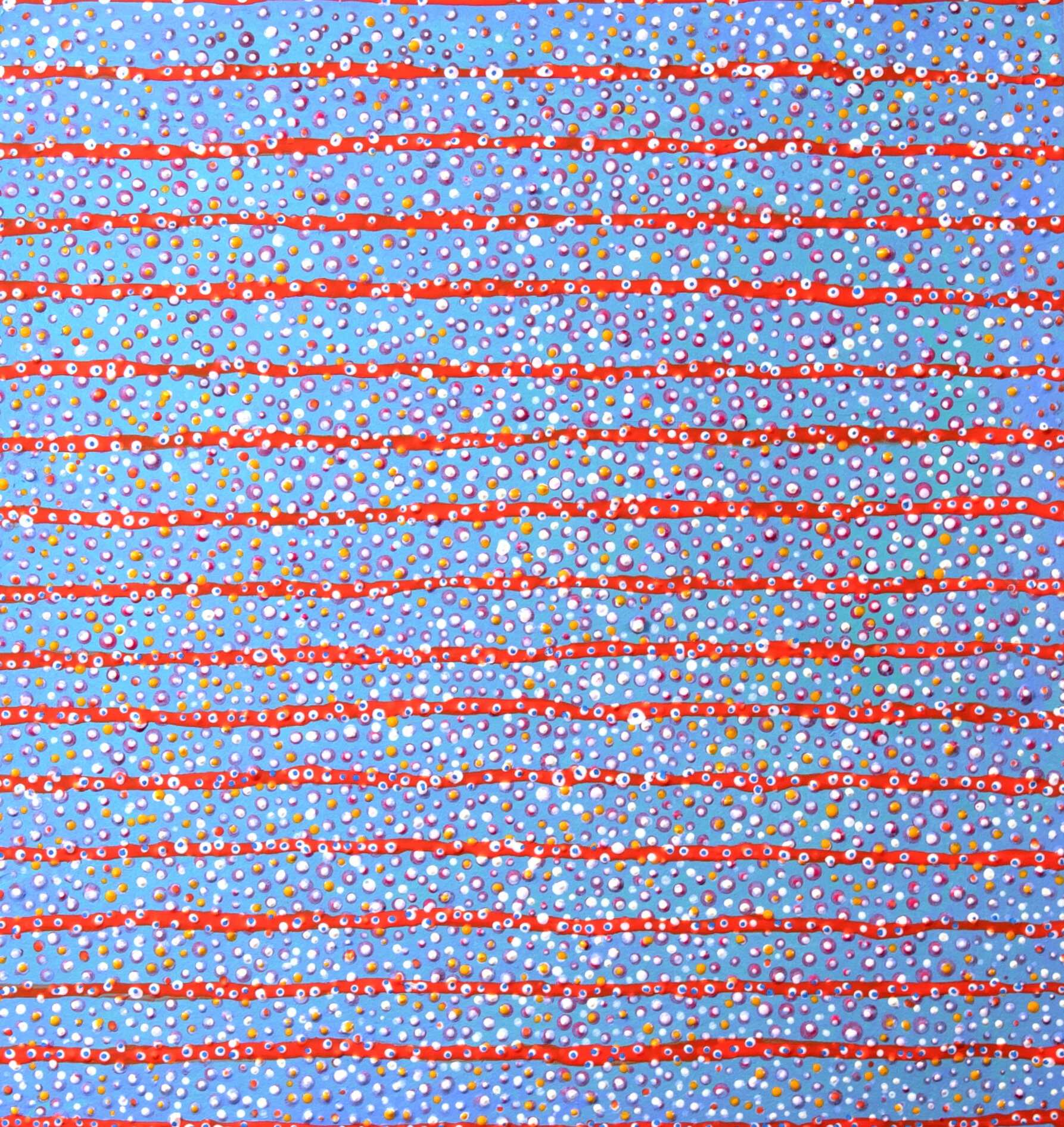 Lines for You , 2021, acrylic paint on paper, 9 x 8.50”