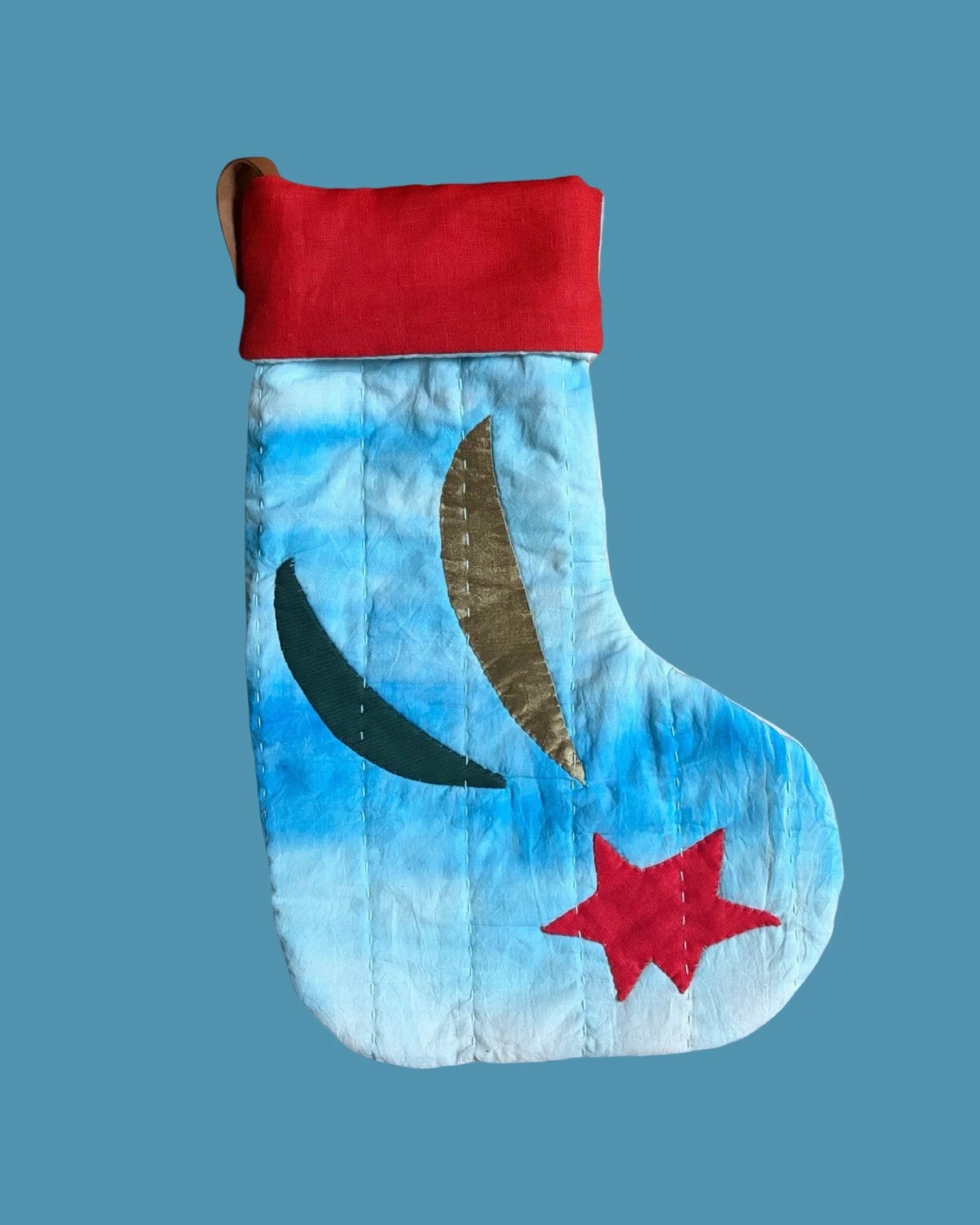 Standard Stocking- Blue watercolour shooting star