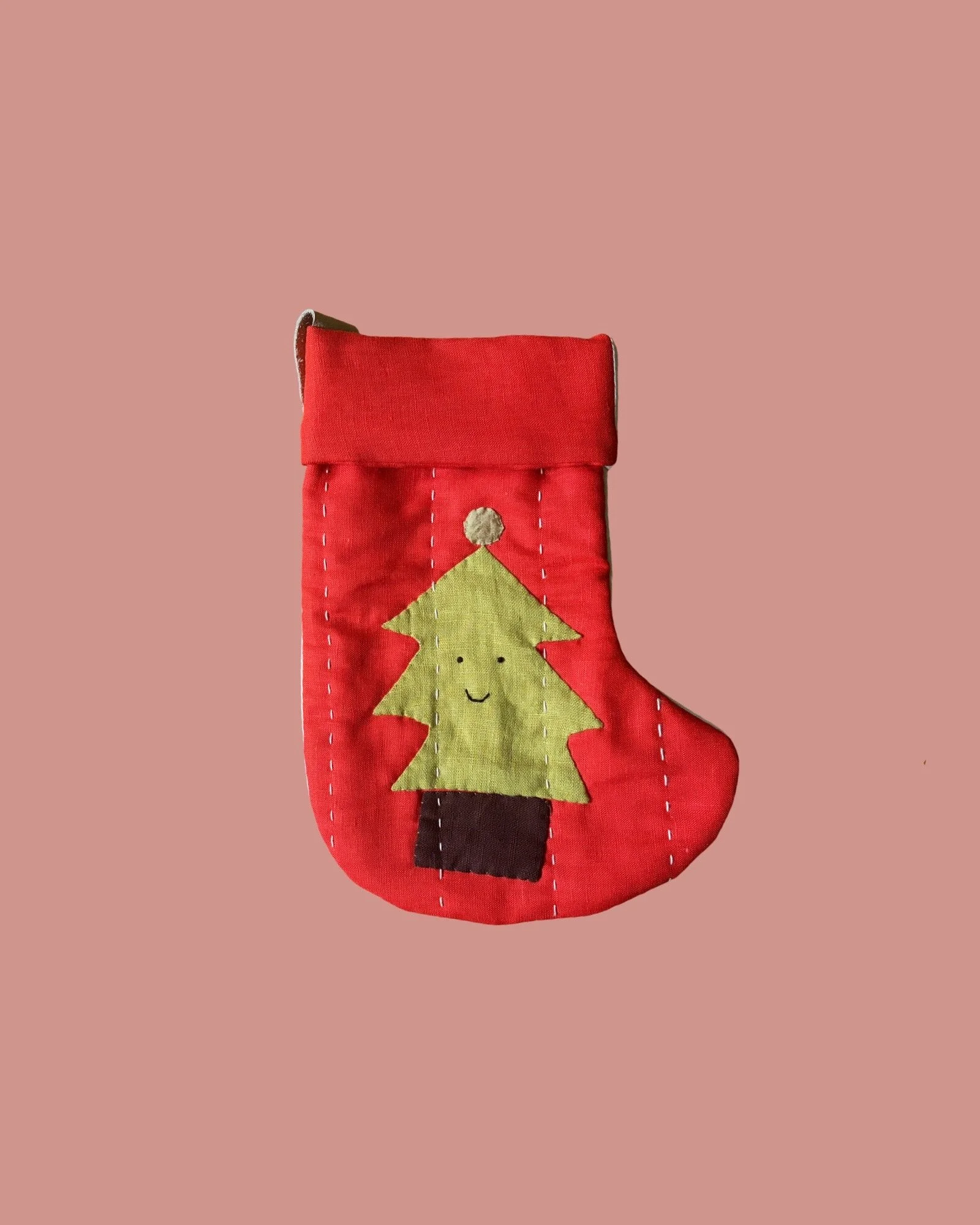 Mini Stocking- Happy Christmas Tree