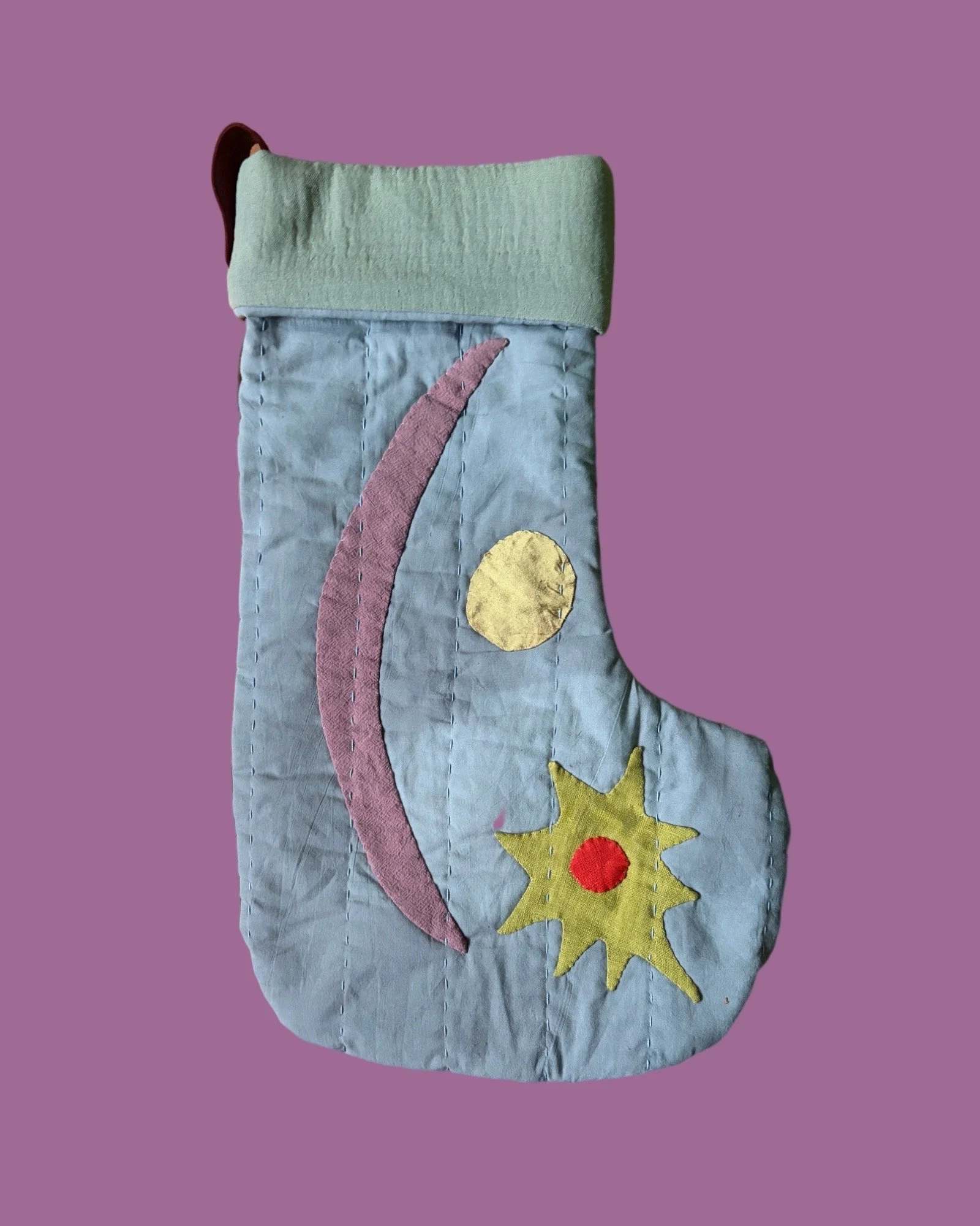 Standard Stocking- Blue grey lime star