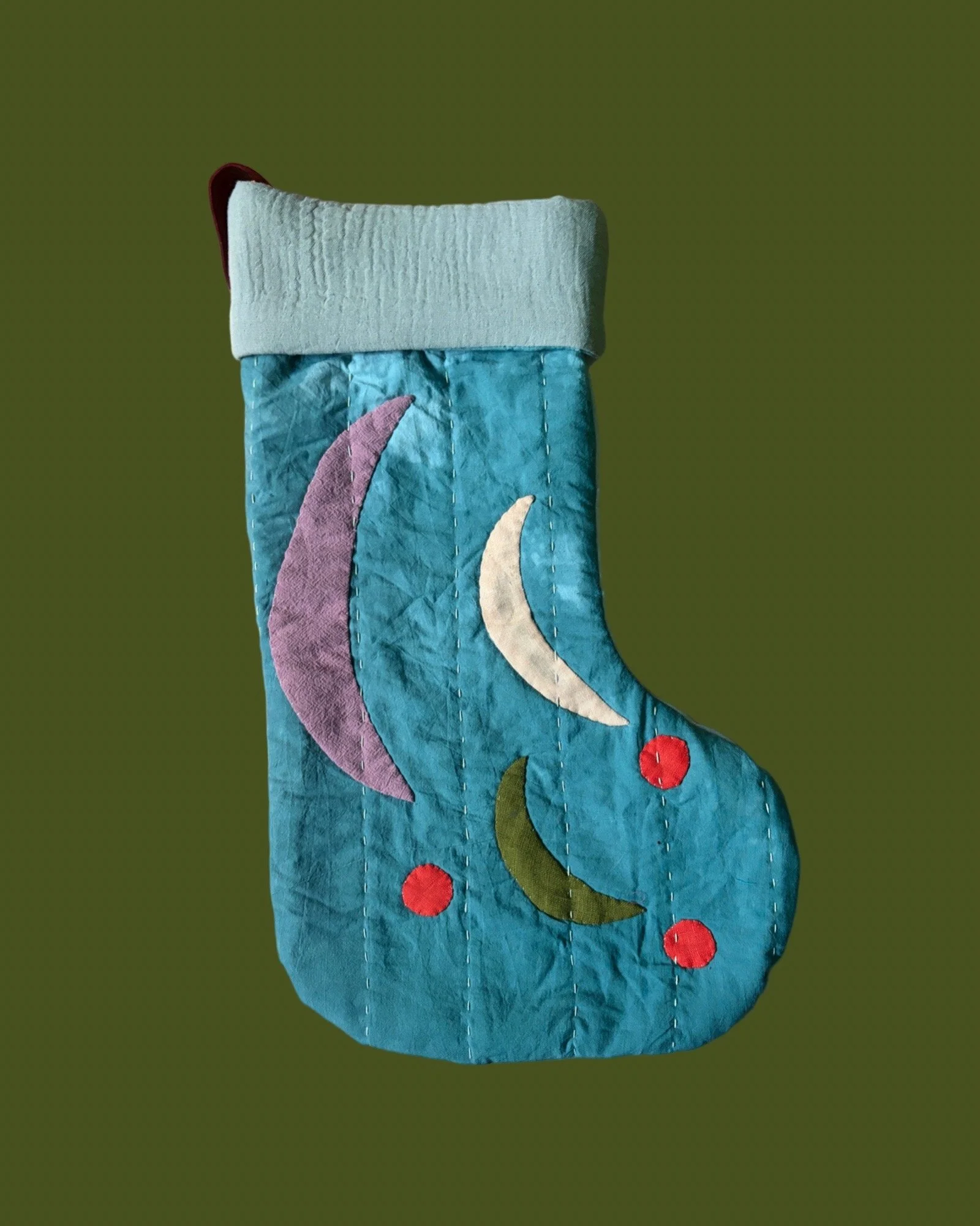 Standard Stocking- watercolour teal comet trio