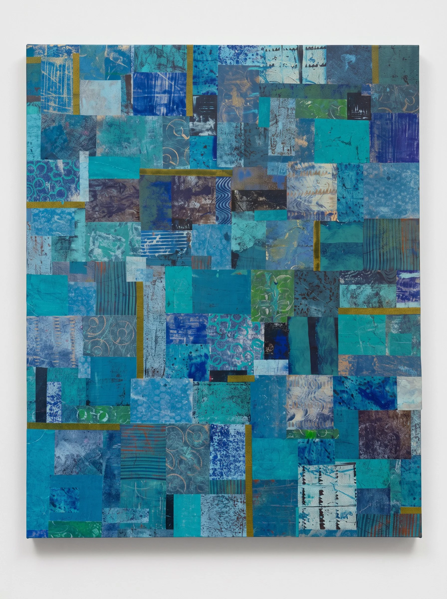 July Sky, 2026. Monoprint and mixed media on canvas, 36 × 24 in. (91 × 61 cm). Available: Inquire.