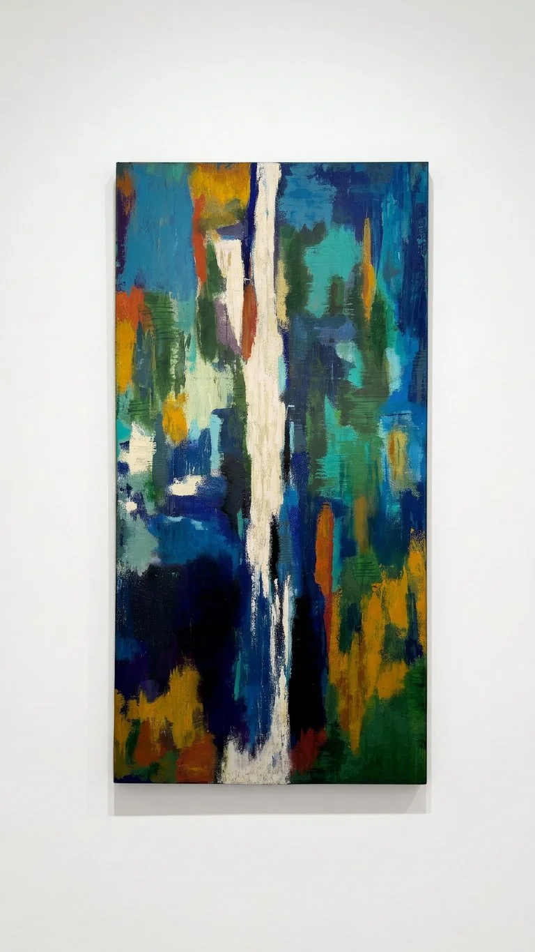 Waterfall, 2024. Acrylic on canvas, 48 × 24 in. (122 × 61 cm). Status: Private Collection.