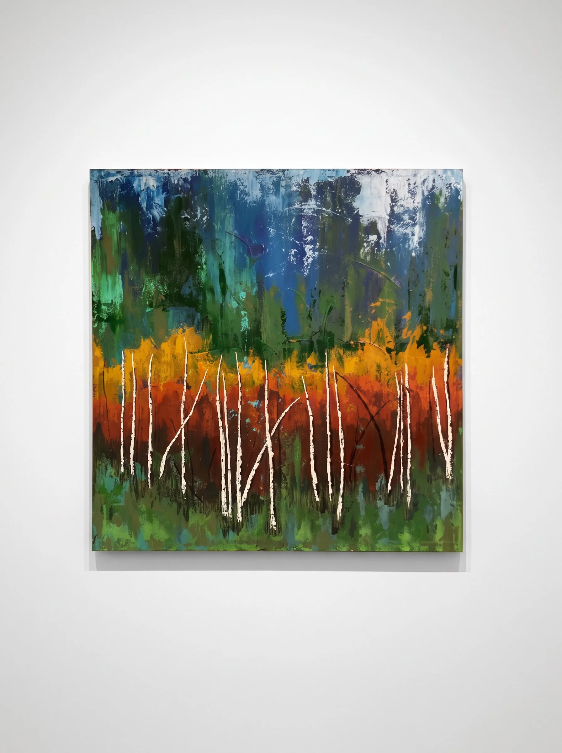 Hwy 119, 2021. Acrylic on canvas, 48 × 48 in. (122 × 122 cm). Available: Inquire.