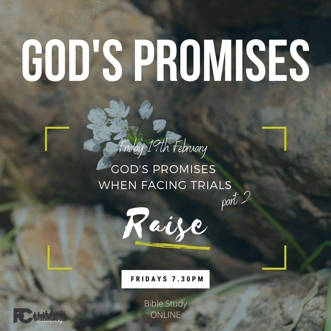 Amazing study tonight, a topic we all need to learn about! God's promises when facing trials.
Join us next week Friday for part 2!

#RAISE #godsword #biblestudy #biblediscussion #godspromises