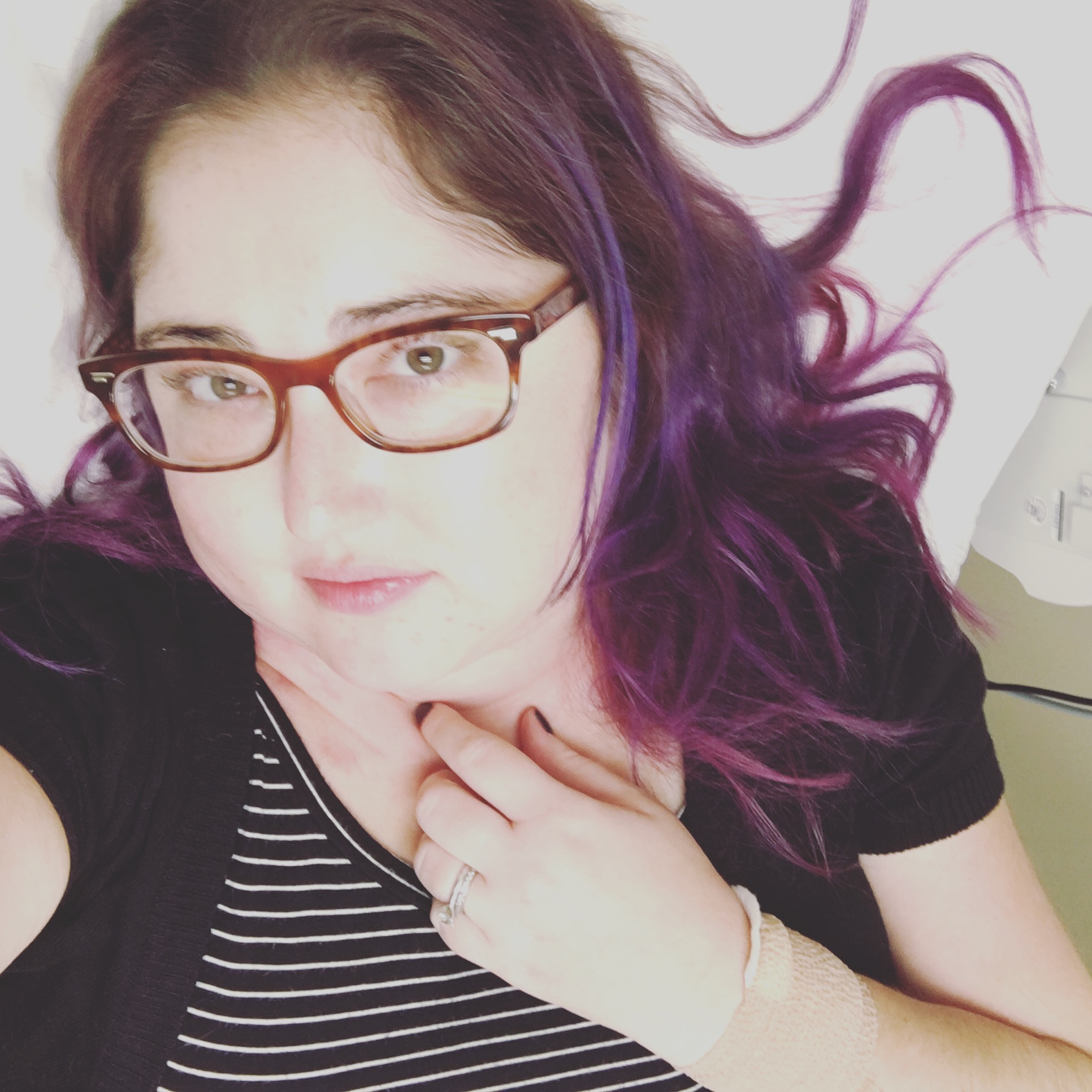 Selfie while waiting for a procedure.