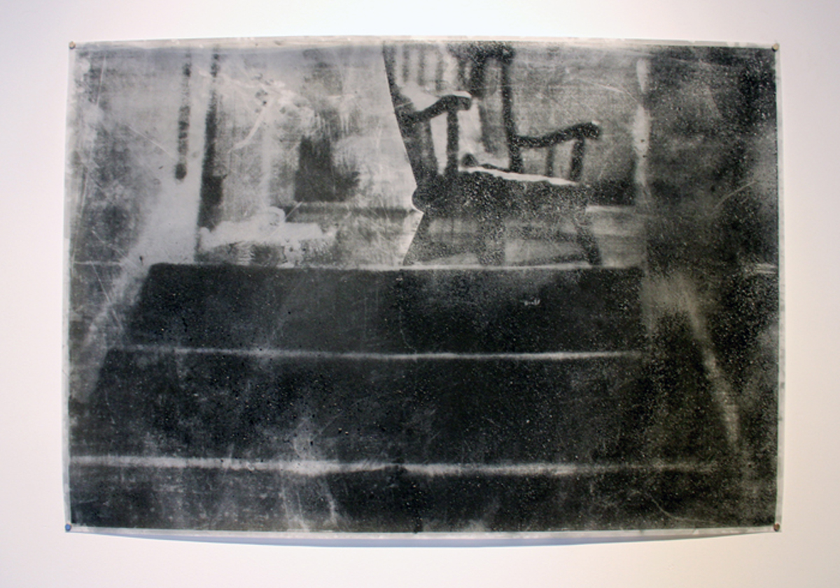   What Remains: Passages   Serigraph with ash and charcoal on mylar  2011 