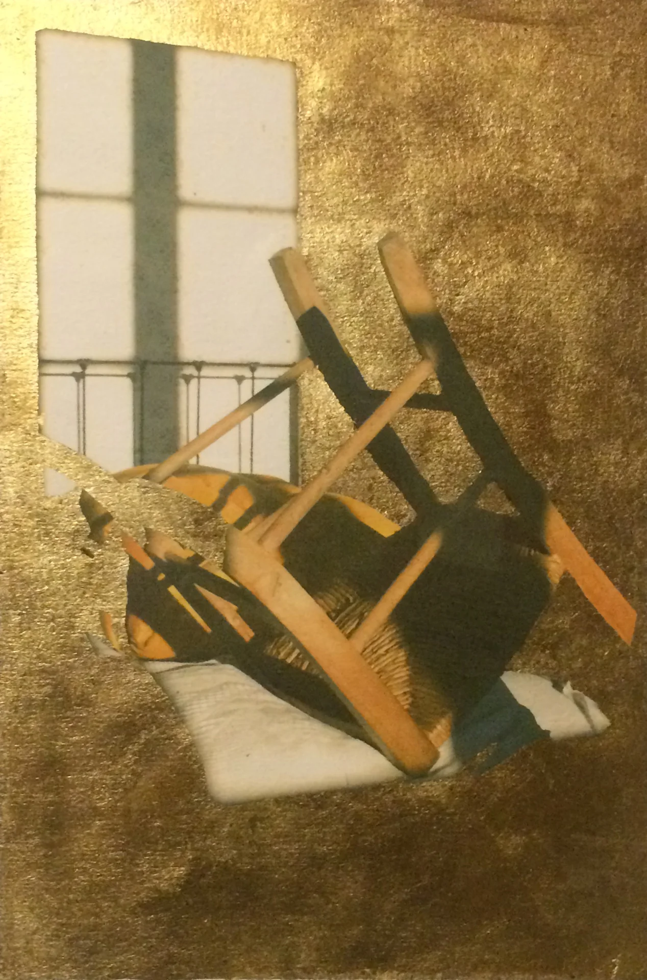 In Light and Shadow at Le CouveNt Photograph and gold leaf on paper 2014