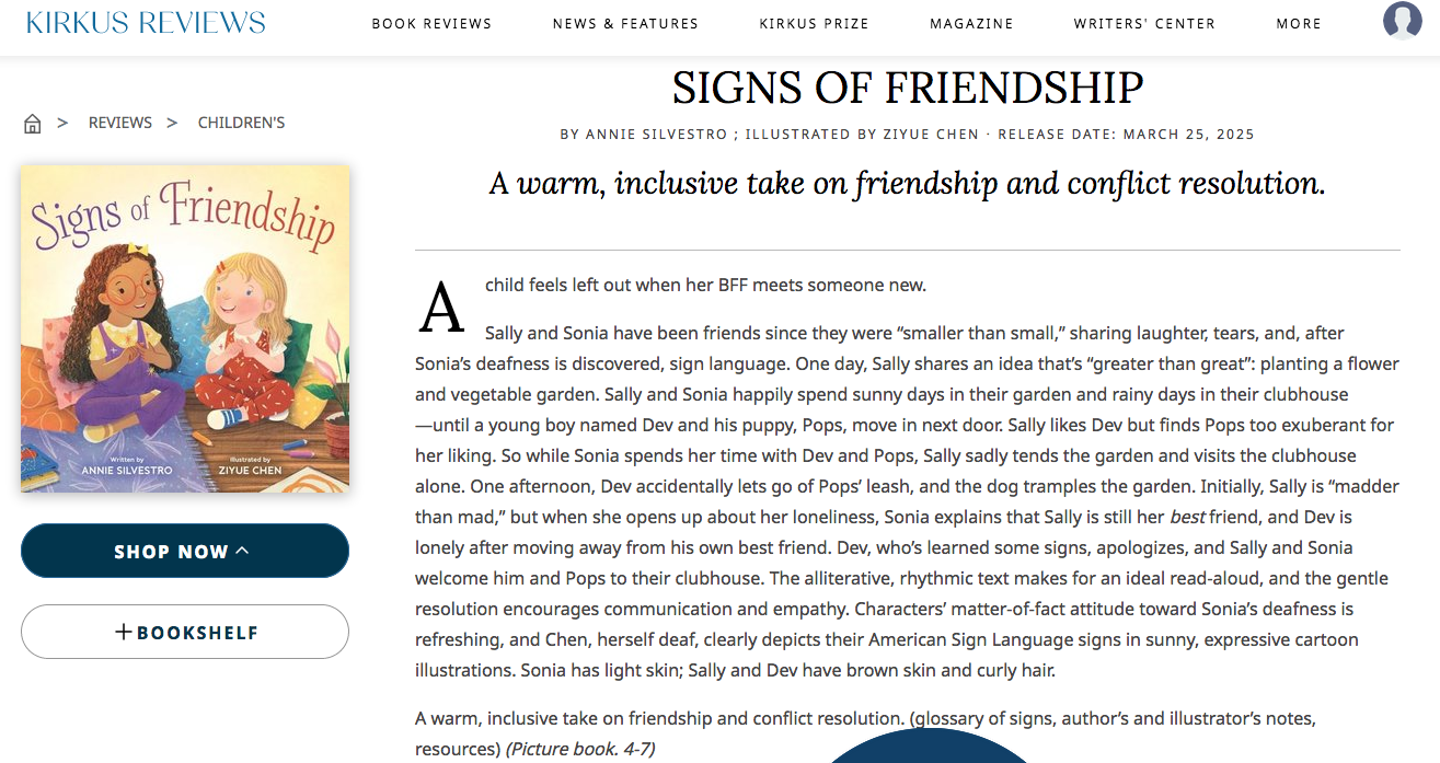 Kirkus Review Signs of Friendship.png