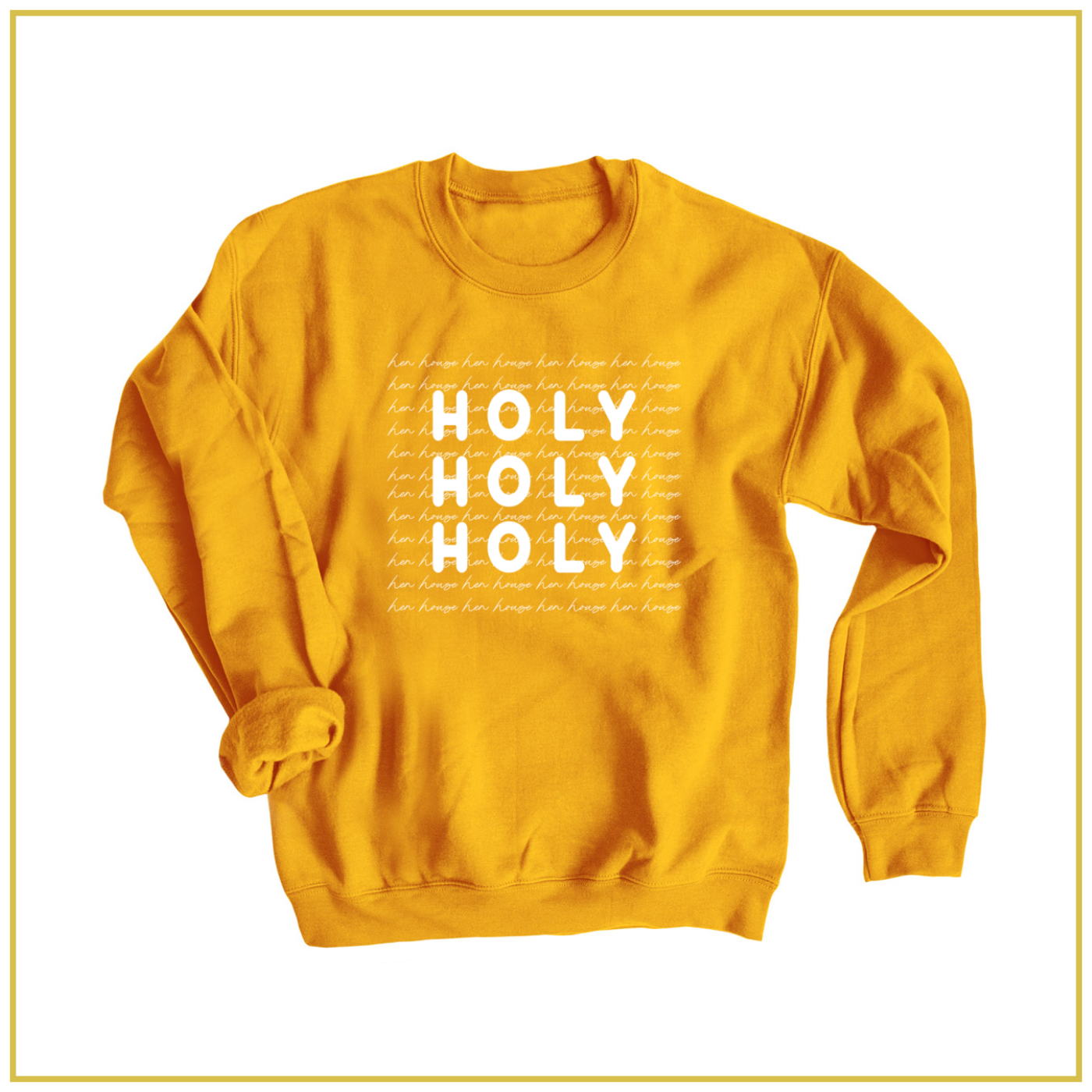 gold crewneck sweatshirt