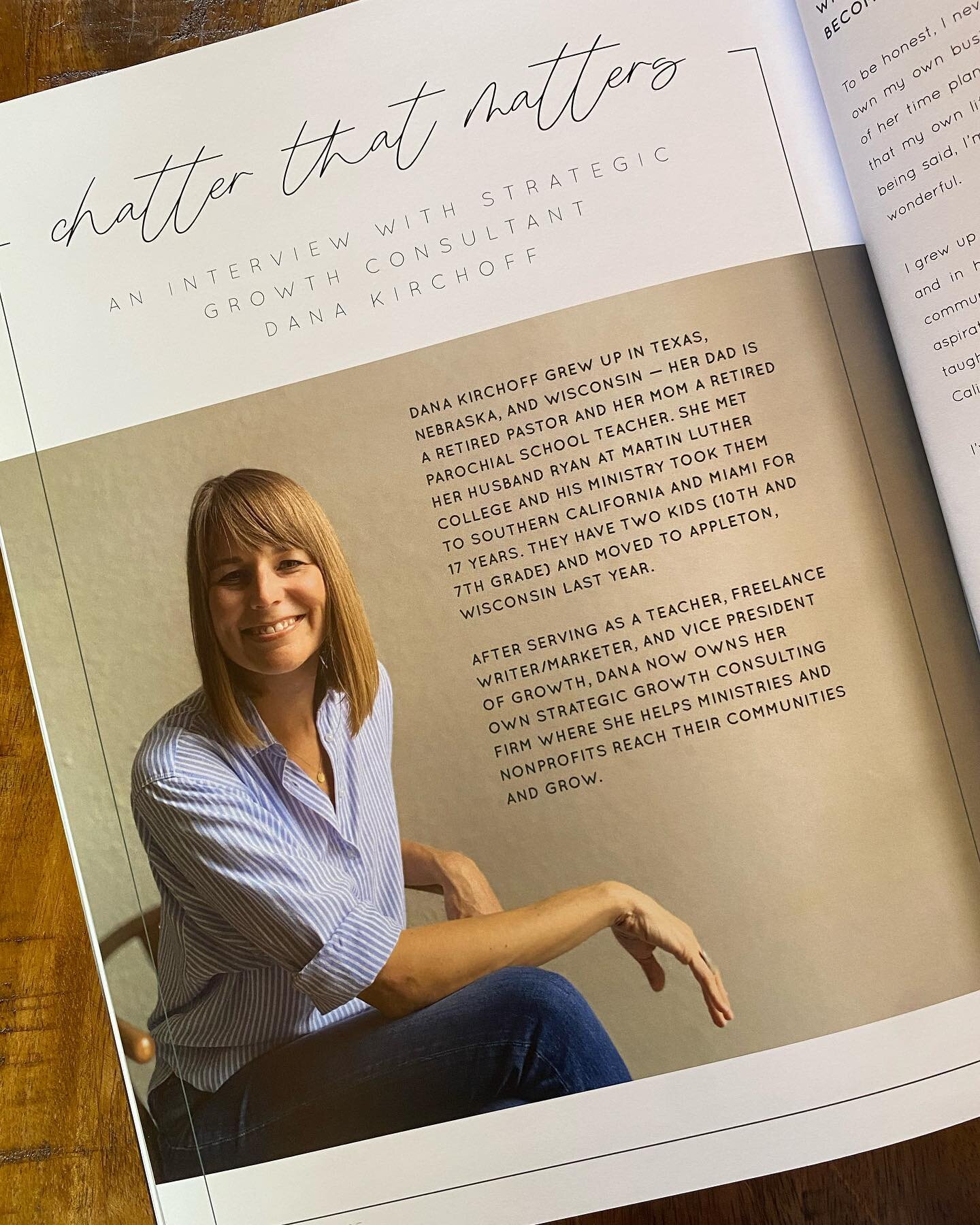 INSIDE REFUGE + STRENGTH | This issue&rsquo;s interview is with strategic growth consultant, Dana Kirchoff!

Dana grew up in Texas, Nebraska, and Wisconsin &mdash; her dad is a retired pastor and her mom a retired parochial school teacher. She met he