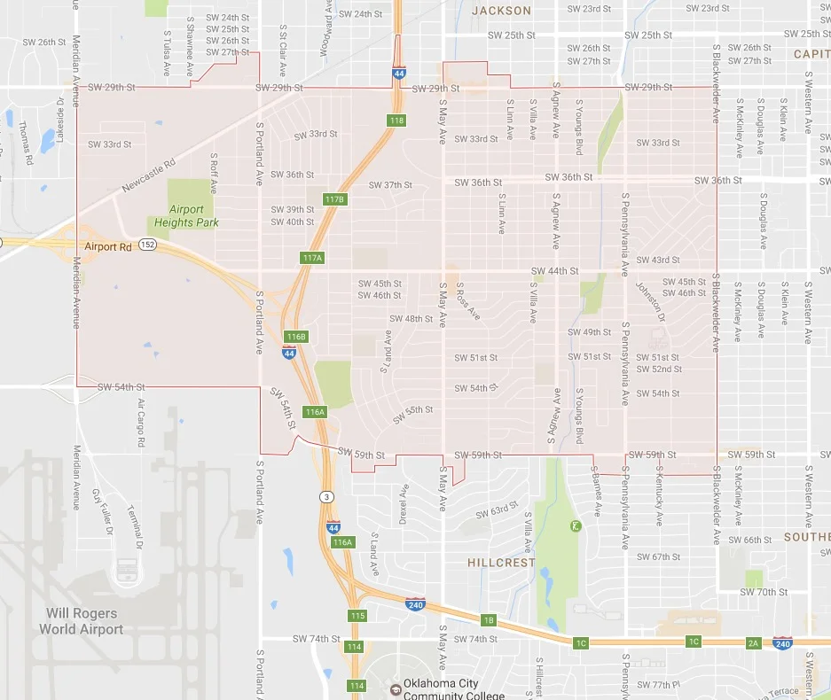 Goggle Map depiction of the 73110 ZIP code.