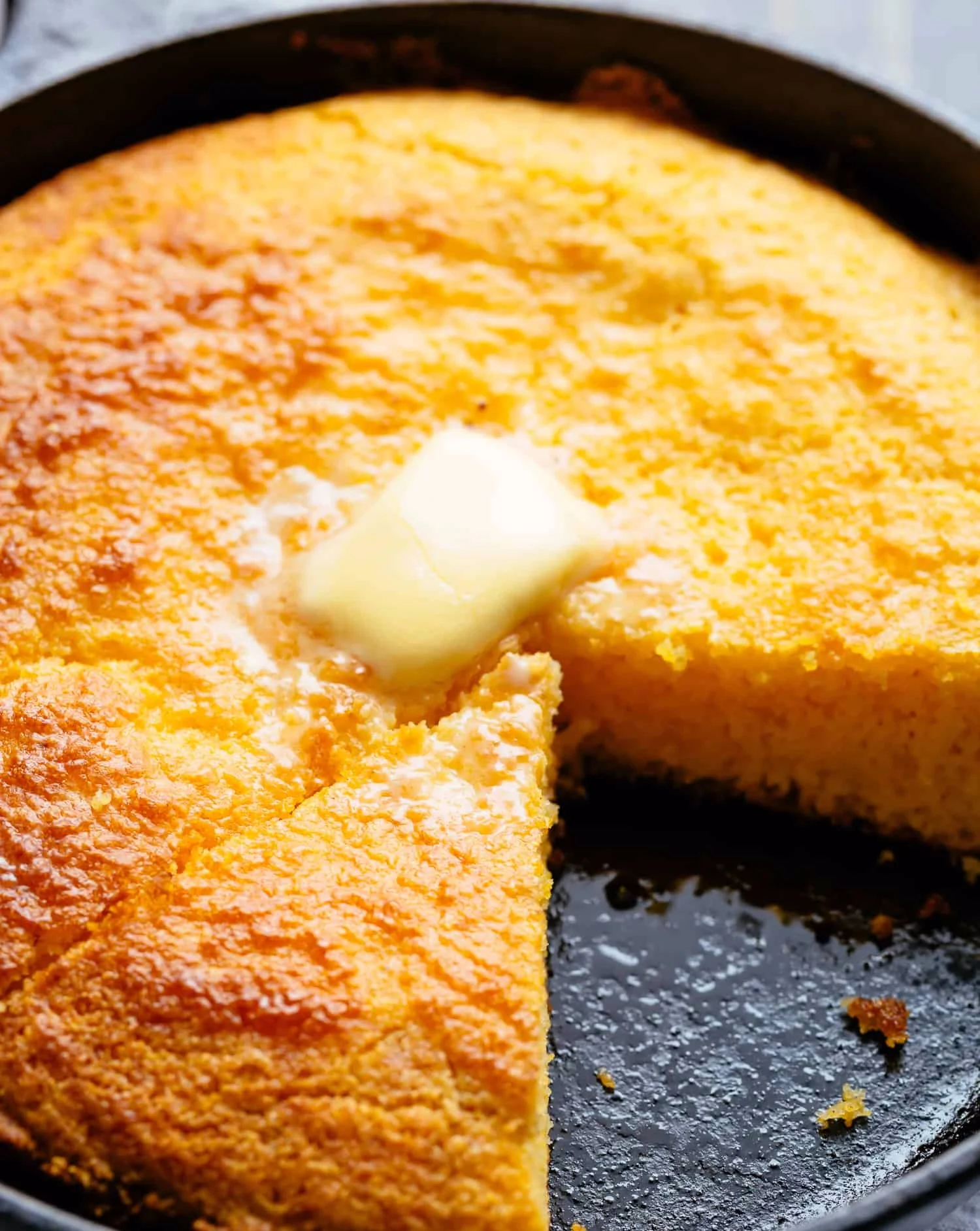 Cast-Iron Skillet Cornbread with Cane Syrup Butter