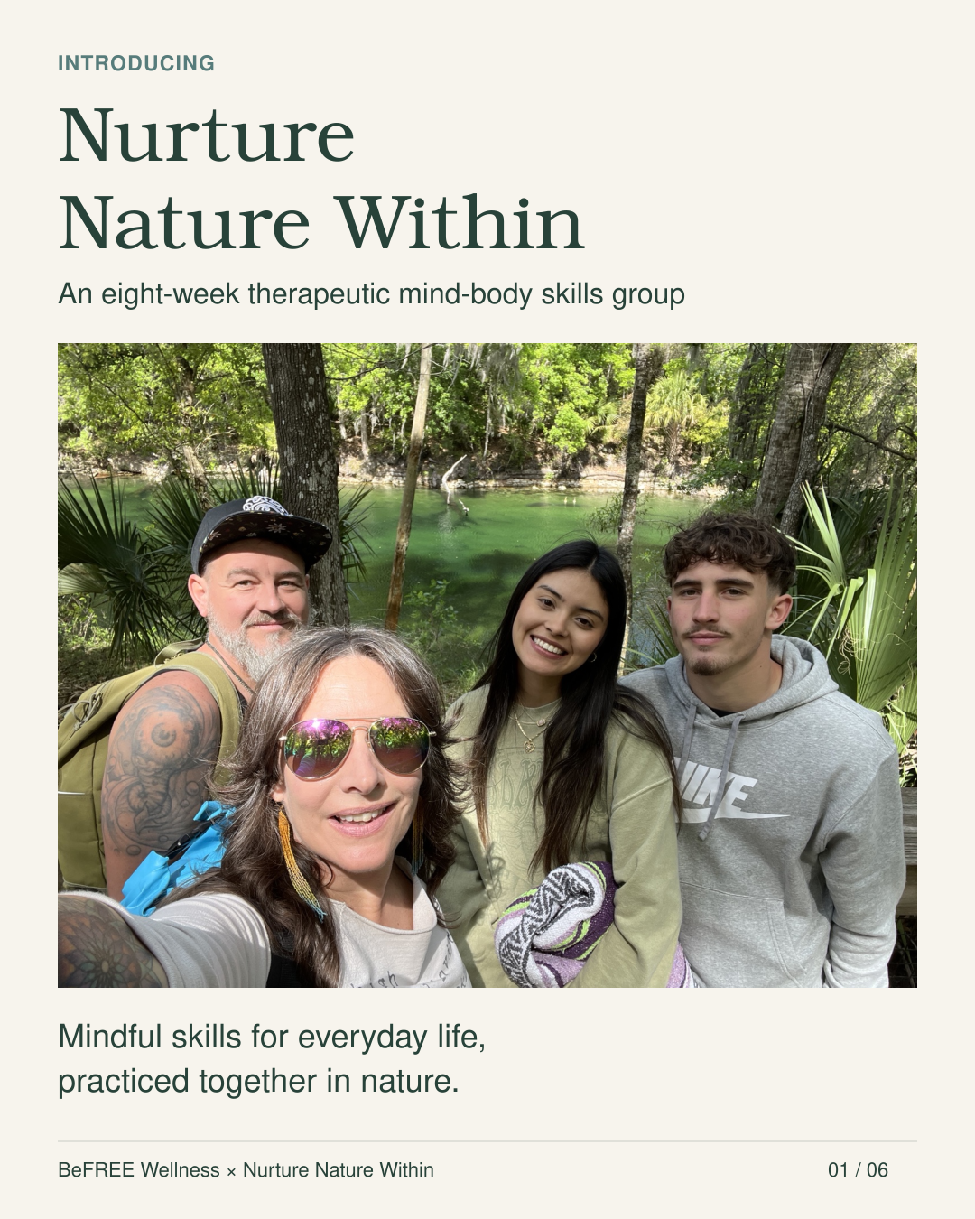 Nurture Nature Within: A Mindful Outdoor 8 week Hybrid Group