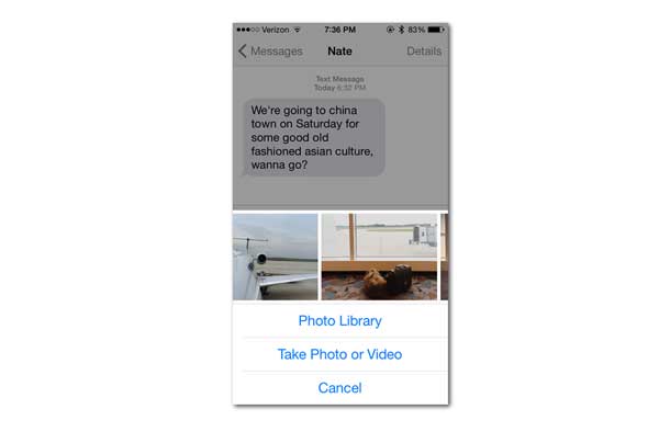 iMessage image selection