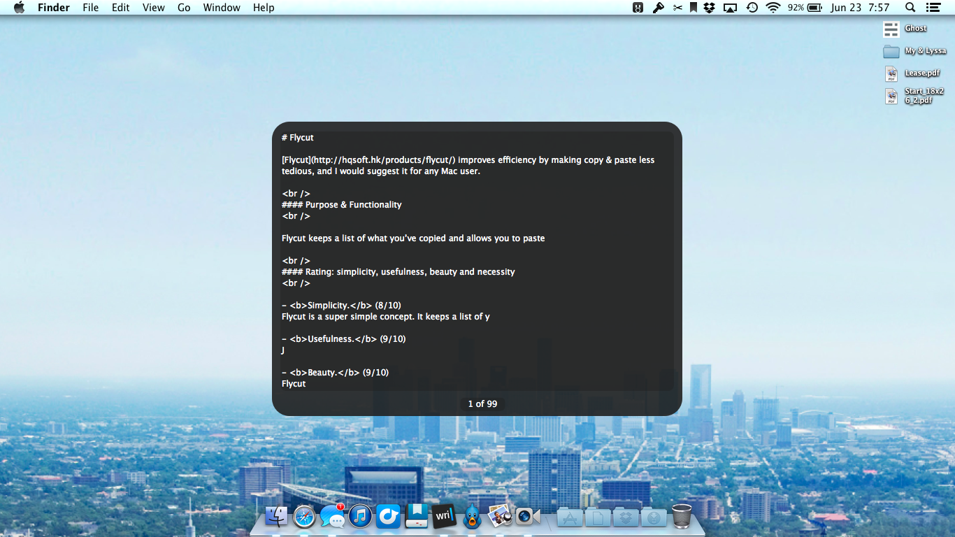 Flycut Mac Screenshot