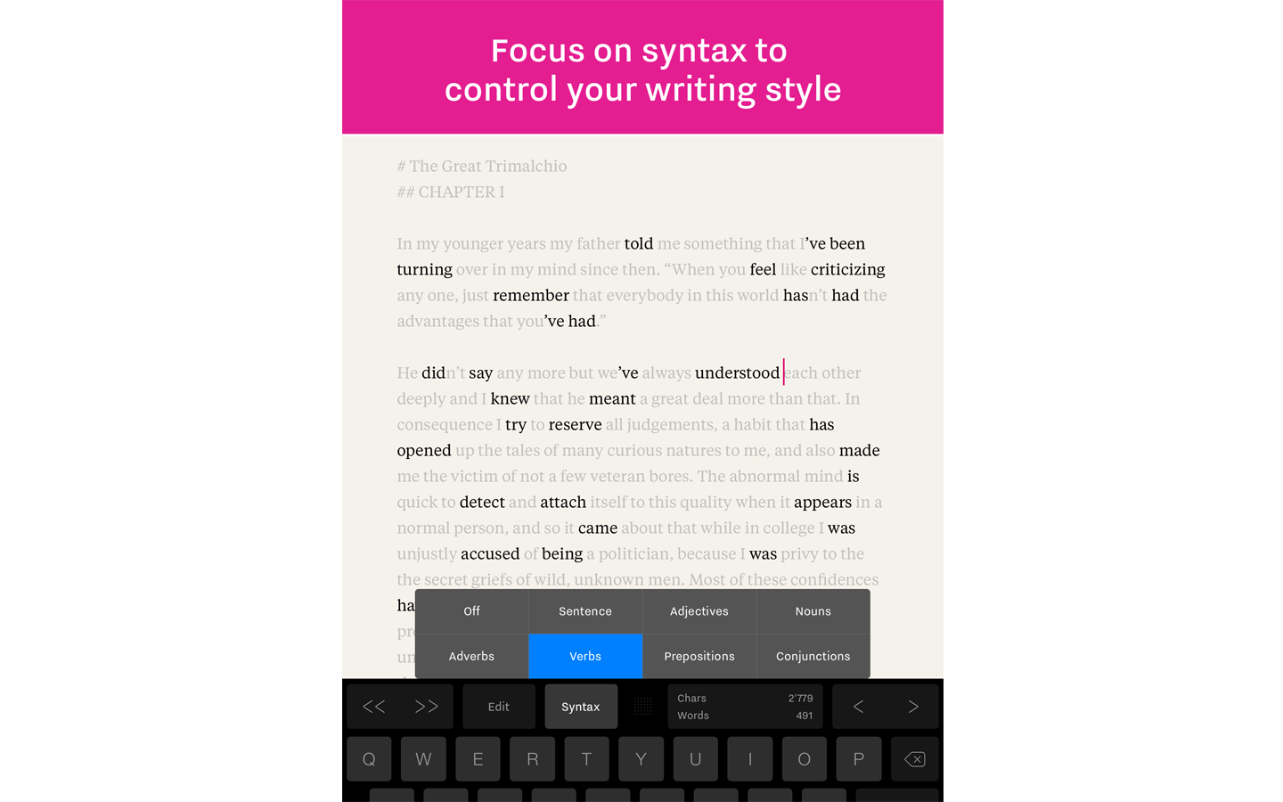 Writer Pro iPad