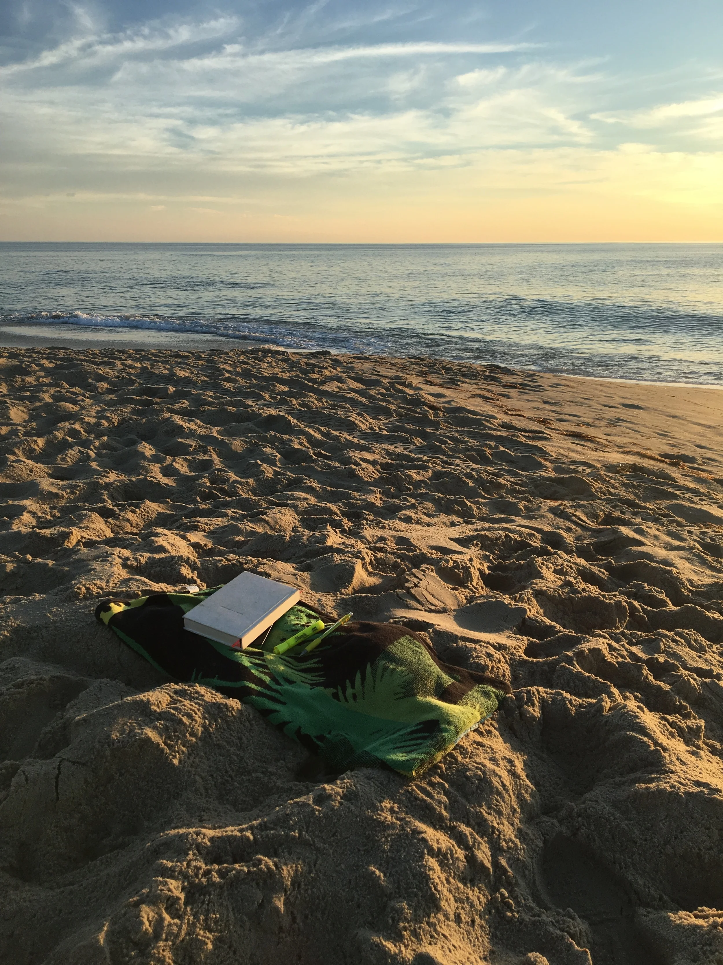 My spirit routine set-up on the beach.