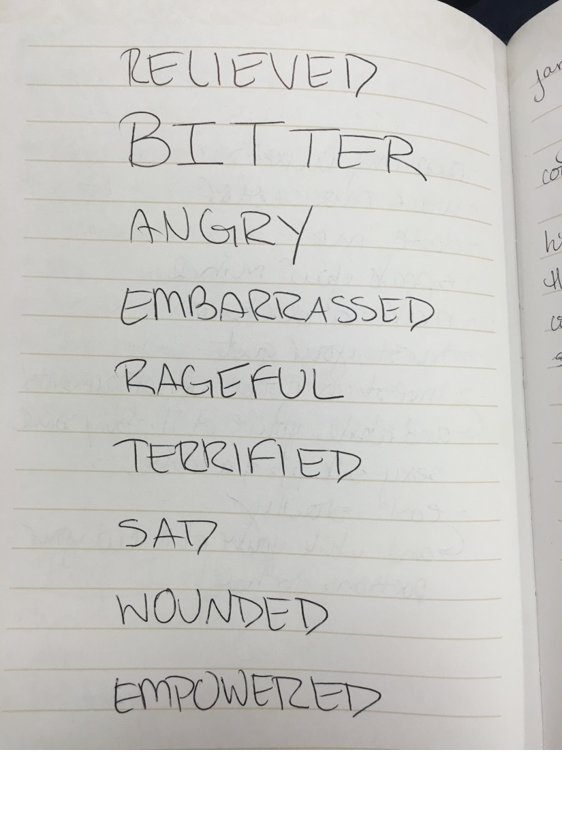 All the feelings. I wrote them down. 
