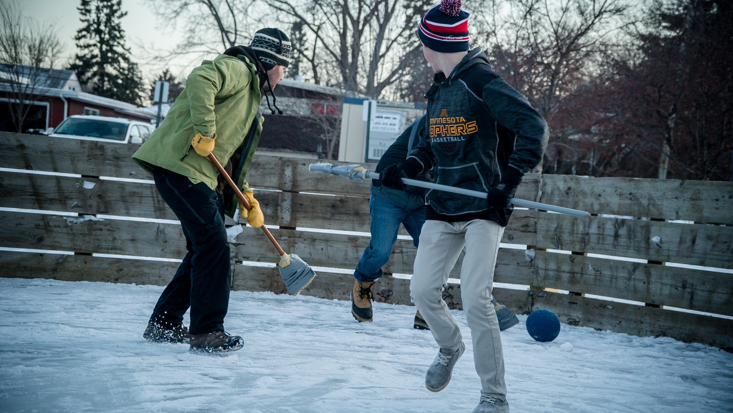 With the winter season lasting from October well into May, Minnesotans must play or perish. Broomball is the staple of the Nelson family in Roseville.