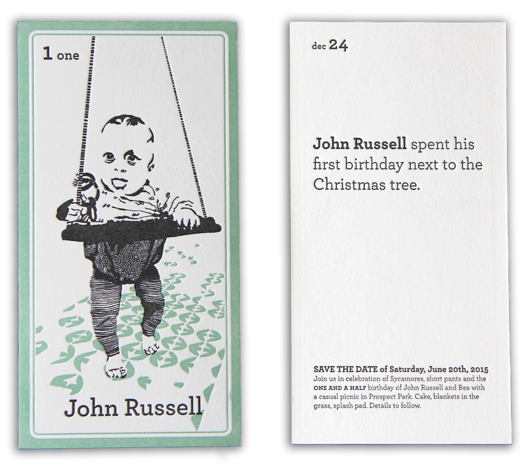 Twin birthday invitation + keepsake
