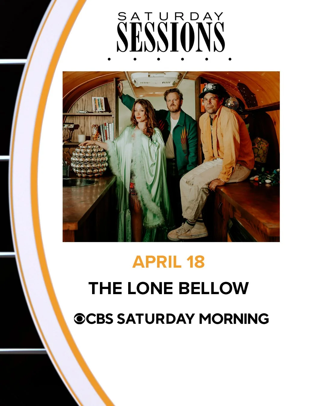 Watch @thelonebellow on @cbssaturday "Saturday Sessions" this Saturday, April 18th!
