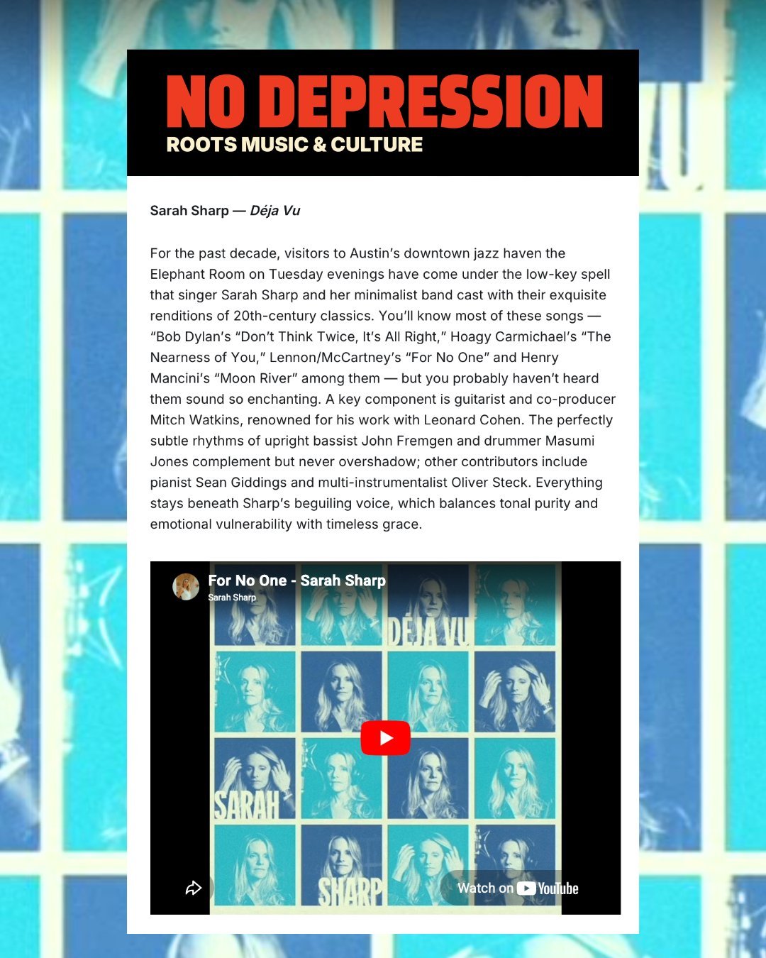 Thank you to @nodepression and @blackstocksandiego for reviewing @sarahsharpatx's Deja V&uuml;!