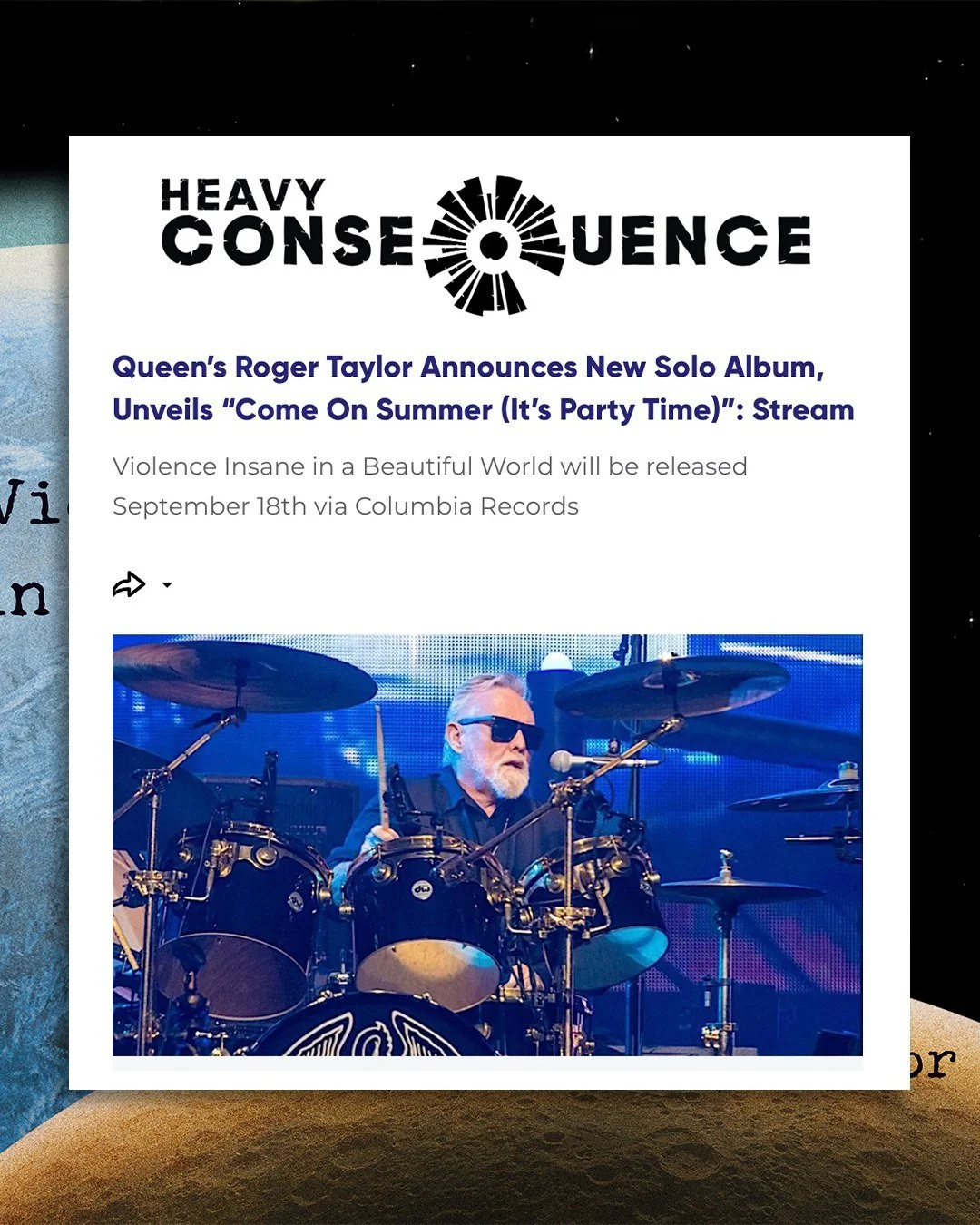 Today, Roger Taylor announced his new solo album with the release of single &ldquo;Come On Summer (It&rsquo;s Party Time)&rdquo;!