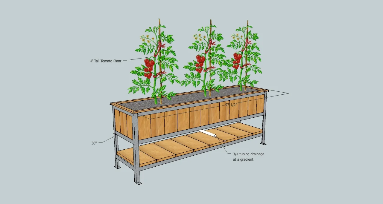 Redwood and Stainless Steel Planter Box