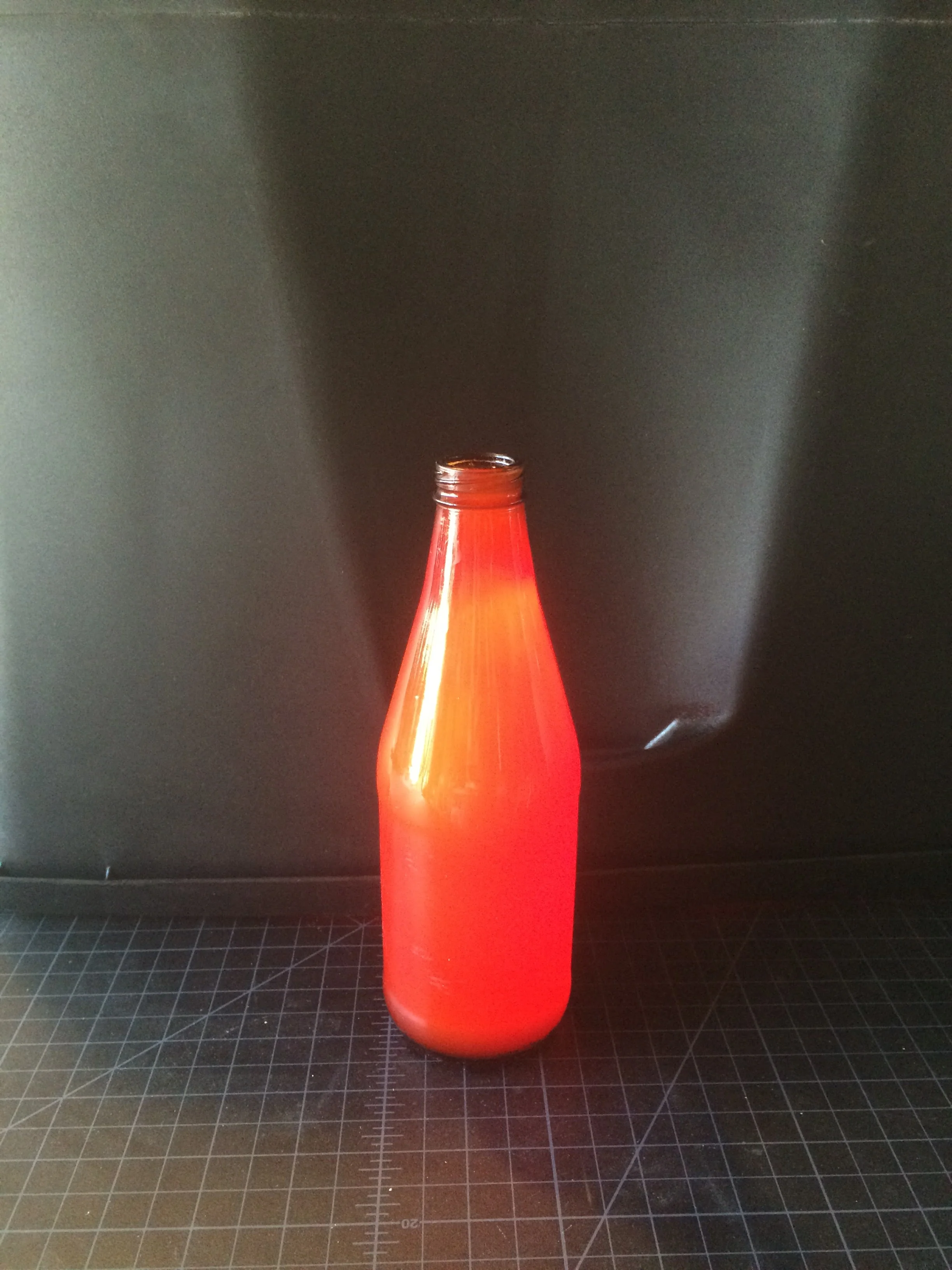 Glowing Molten Glass Bottle