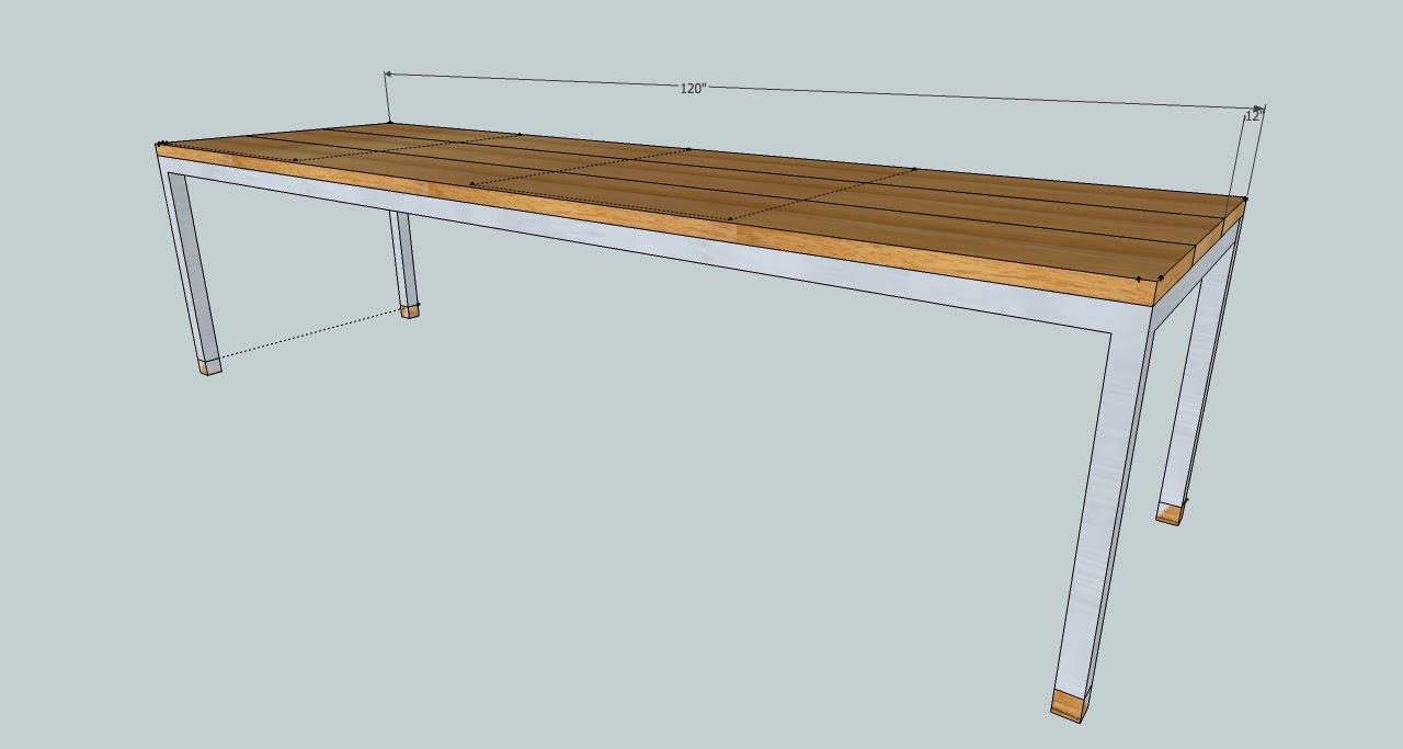 Stainless Steel and Ipe 10ft. Table