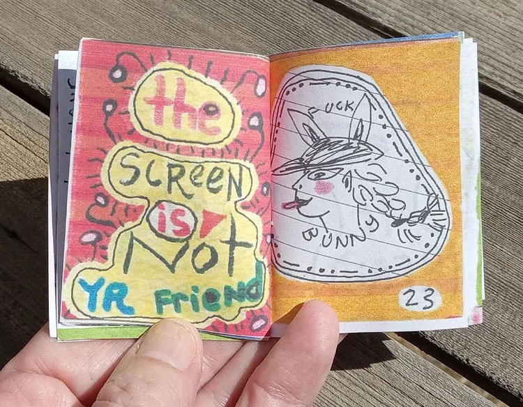 Go Analog Af zine by Kathy Crabbe  (double page spread)