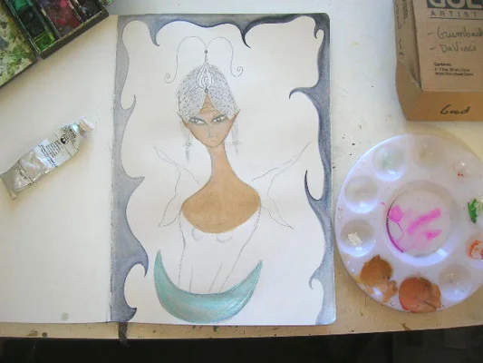 Fire-Ice Fairy in progress by Kathy Crabbe
