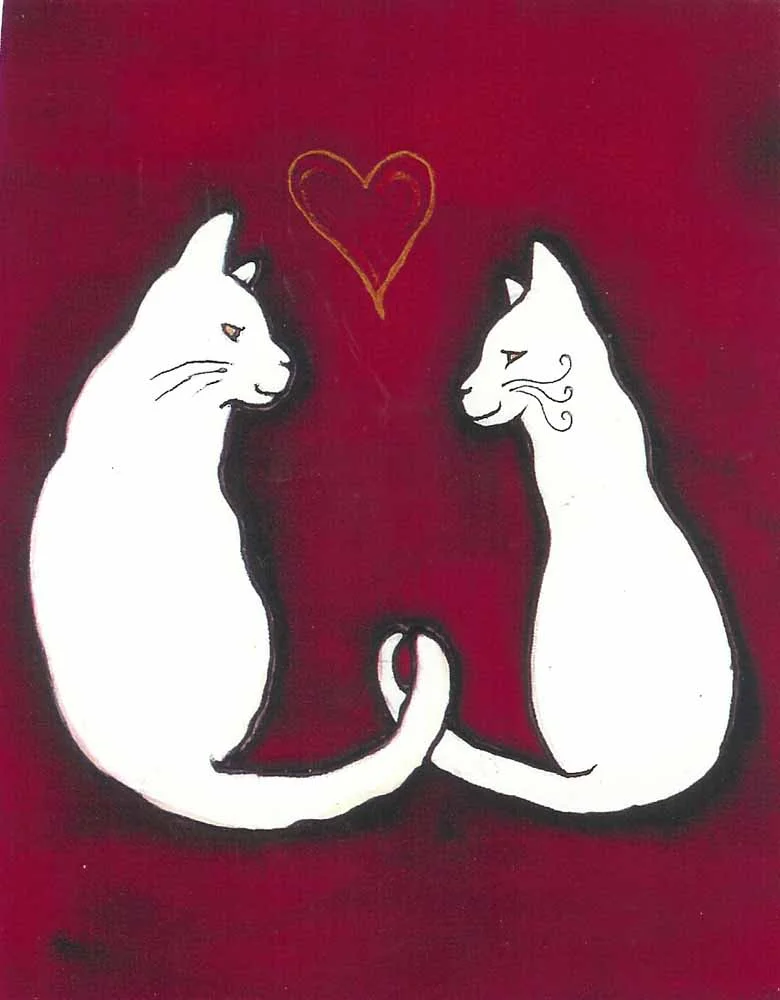 Valentine Cats by Kathy Crabbe
