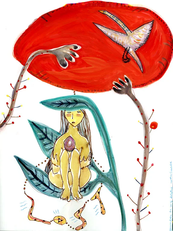 Lost by Kathy Crabbe. Gouache on paper, 2016.
