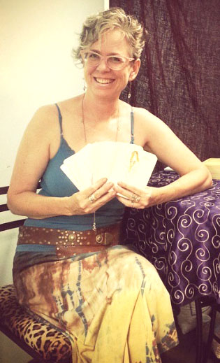 Giving readings at Karma Boutique, San Diego, CA