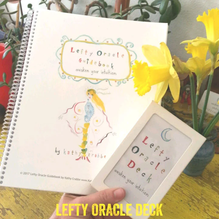 Lefty Oracle Deck and 92 page Guidebook by Kathy Crabbe - purchase here .